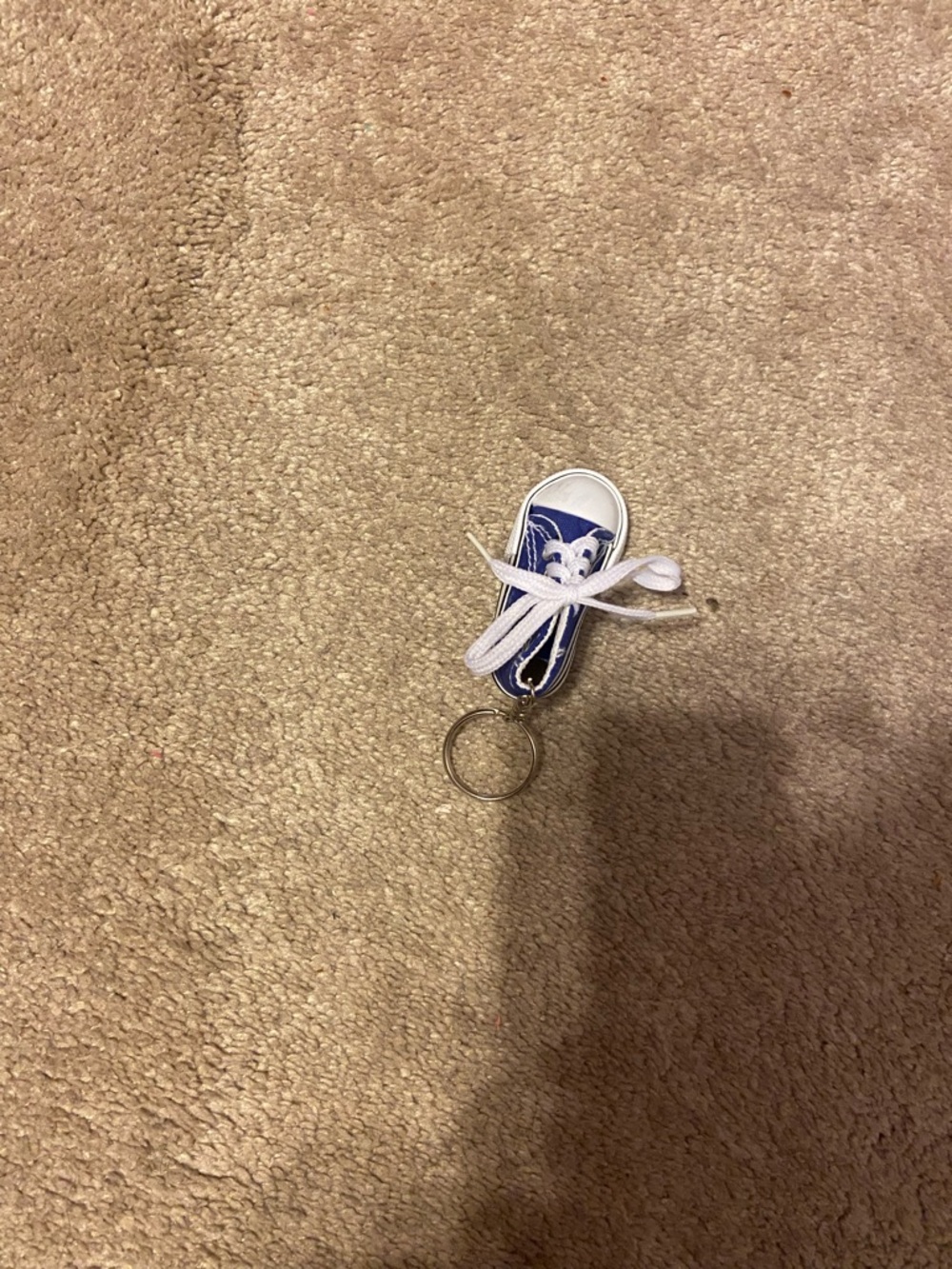 Blue Mini Sneaker Keychain with White Laces